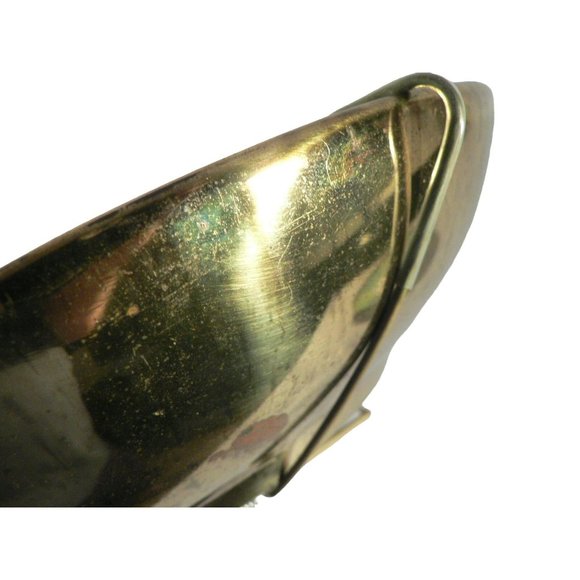 Plate Y.T. Porcelainwares Hand-Painted Botanicals Brass Encased Back Hong Kong 8 - Picture 6 of 10